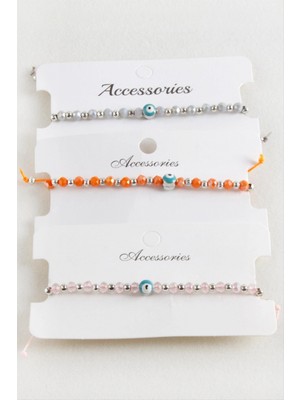 Nazar Kristal Makrome Ip Bileklik 6 mm