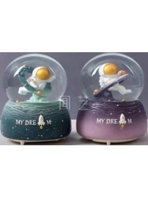 PremiumPort Yıldızlı Astronot Kar Küresi, Orta Boy, Şık ve Dekoratif Tasarım