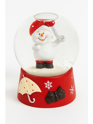 PremiumPort Kardan Adam Kar Küresi Biblo 9cm, Noel ve Yılbaşı Dekorasyonu