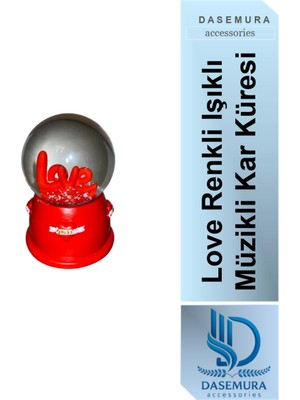 PremiumPort Renkli Işıklı Müzikli Kar Küresi, Sevgililer Günü Hediye Seçeneği