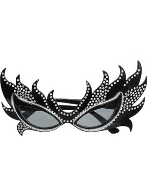 Skygo Taşlı Göz Kamaştıran Siyah Parti Alev Gözlük