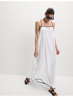 Marks & Spencer %100 Pamuklu Kare Yaka Maxi Plaj Elbisesi