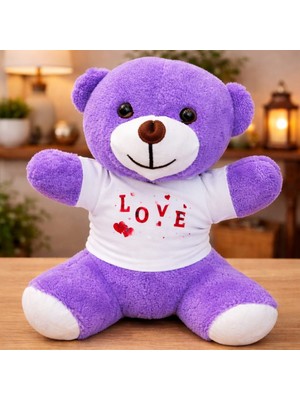 PremiumPort Sevimli Peluş Ayıcık ve Love Baskılı Tişört Kombini