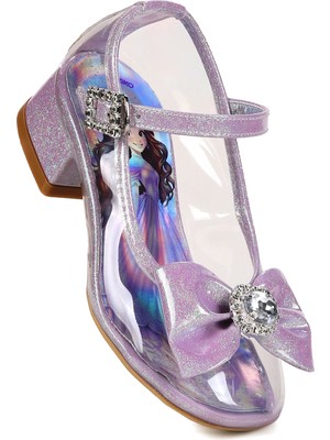 Kiko Kids  Asel Kız Çocuk Simli Topuklu Abiye Şeffaf Ayakkabı