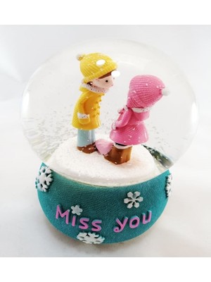 PremiumPort Müzikli Kar Küresi, Püskürtmeli, Sevgililer Günü Için Özel Hediye