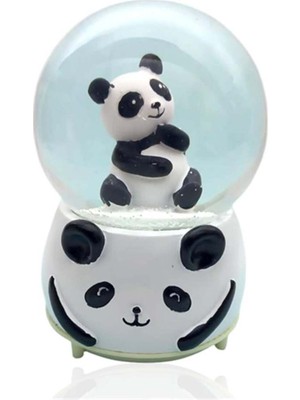 PremiumPort Renkli Işıklı Müzikli Panda Kar Küresi, Keyifli Anlar Için Muhteşem Hediye