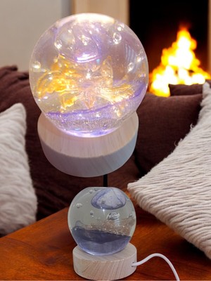 PremiumPort Parlak ve Şık Kar Küresi, Dekoratif ve Estetik Masa Süsü