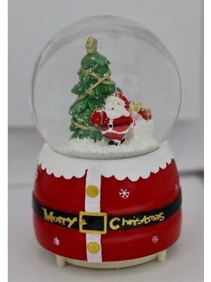 PremiumPort Renkli Işıklı Müzikli Kar Orta Boy Kar Küresi, Noel Baba Temalı Hediyelik
