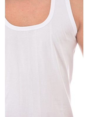 Tutku Erkek Beyaz 6`lı %100 Pamuk Penye Atlet