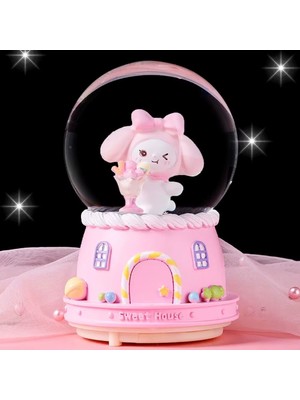 PremiumPort Sanrio Kuromi Büyük Boy Püskürtmeli Müzikli Işıklı Kar Küresi