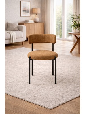 Todek Home Capri 6 Kişilik Teddy Sandalye Takımı - Modern Metal Ayaklı Mutfak ve Yemek Masası Sandalyesi