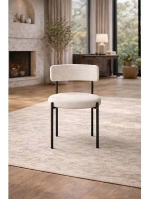 Todek Home Capri 6 Kişilik Teddy Sandalye Takımı - Modern Metal Ayaklı Mutfak ve Yemek Masası Sandalyesi