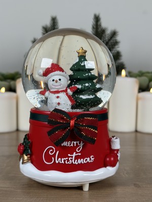 PremiumPort Yılbaşı Orta Boy Kar Küresi Noel Baba Süs Hediyesi