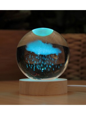 PremiumPort 3D Kristalleşmiş Cam Büyük Boy Küre, Işıklı ve Şık Dekorasyon Parçası