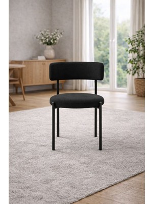 Todek Home Capri 6 Kişilik Teddy Sandalye Takımı - Modern Metal Ayaklı Mutfak ve Yemek Masası Sandalyesi