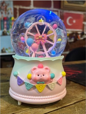 PremiumPort Mega Boy Kar Küresi Dönme Dolap, Otomatik, Işıklı, Müzikli, Püskürtmeli