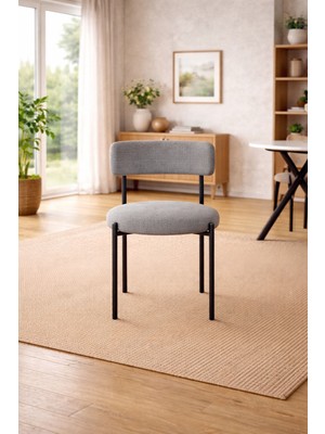 Todek Home Capri 6 Kişilik Teddy Sandalye Takımı - Modern Metal Ayaklı Mutfak ve Yemek Masası Sandalyesi