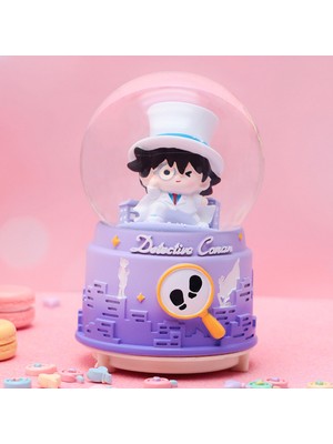 PremiumPort Büyük Boy Mor Kar Küresi, Işıklı, Müzikli, Püskürtmeli, Dekoratif