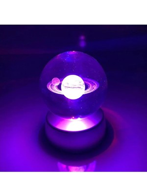 PremiumPort Renkli LED Işıklı Satürn Küre Dekoratif Obje