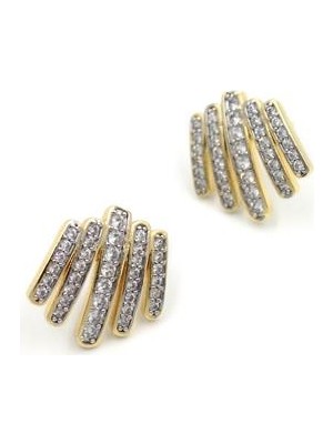 Mbb E-Ticaret Taşlı Küpe - Altın