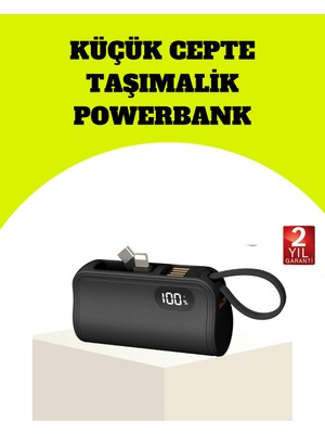 Mbb E-Ticaret Dahili Type-C Konektörlü Mini 2000MAH Powerbank