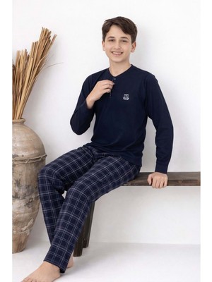 Gültekin Bebe Tarık 11-16 Yaş Erkek Çocuk Pijama Takım T ARMALI-4234310 - Lacivert