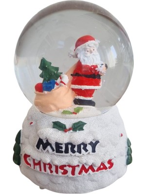 PremiumPort Işıklı Noel Baba ve Kardan Adam Cam Kar Küresi, Müzikli, Sıcak Atmosfer