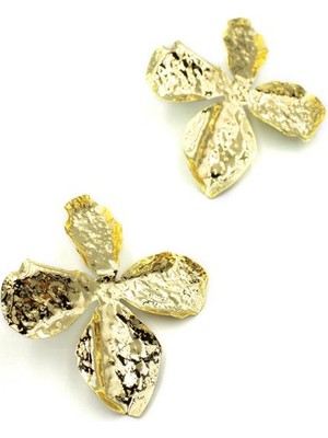 Mbb E-Ticaret Metal Yaprak Küpe - Altın