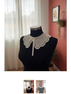 Pamuk Fisto Dantel Yaka (Saten Kurdele Bağlamalı)