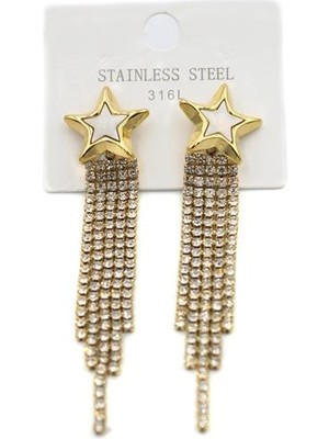 Mbb E-Ticaret Taş Sallantılı Küpe - Altın