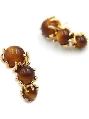 Mbb E-Ticaret Boncuk Küpe - Kahverengi