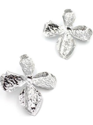 Mbb E-Ticaret Metal Yaprak Küpe - Gümüş