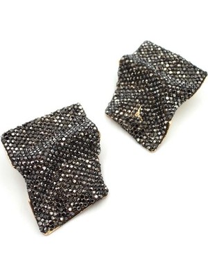 Mbb E-Ticaret Taşlı Küpe - Antrasit