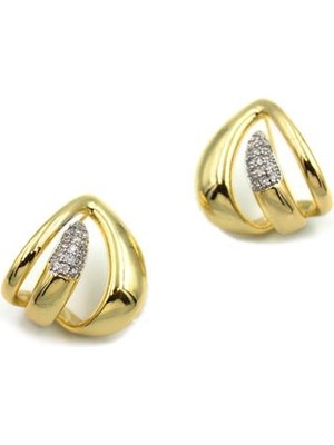 Mbb E-Ticaret Taşlı Küpe - Altın