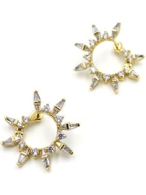 Mbb E-Ticaret Taşlı Küpe - Altın