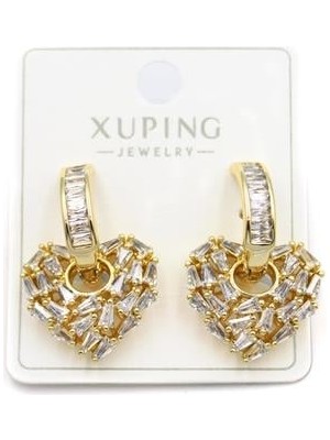 Mbb E-Ticaret Taşlı Kalp Küpe - Altın