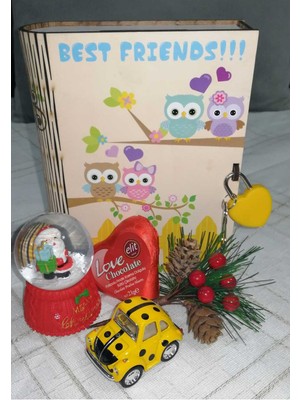 PremiumPort Noel Baba Kar Küresi, Sarı Vosvos, Kilitli Kumbara ve Hediye Kutusu