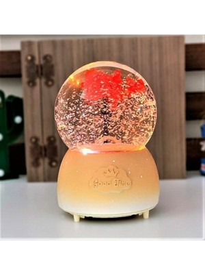 PremiumPort Ağaç Temalı Büyük Boy Müzikli Işıklı Kar Küresi, Hediye ve Dekorasyon