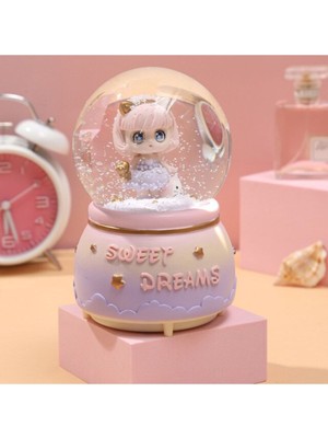 PremiumPort Işıklı ve Müzikli Sevimli Kız Kar Küresi, Dekoratif Hediye Seçeneği