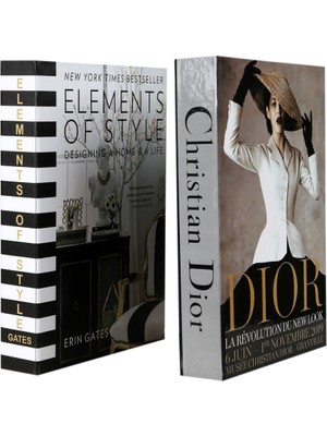 2'li Element/şapka Dekoratif Kitap Kutu