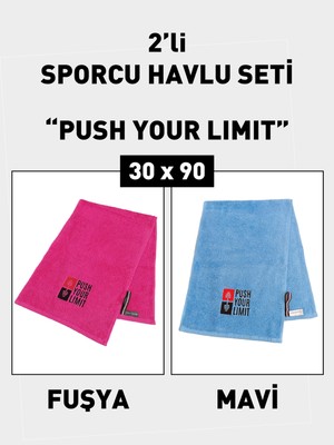 2'li Nakışlı Sporcu Havlusu Pamuklu, Ter Emici Fitness Plates Boks Tenis Spor Havlusu