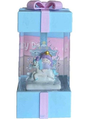 PremiumPort Dikdörtgen Müzikli Işıltılı Kar Küresi, 12CM, Tatlı Hediye