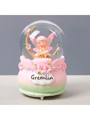 PremiumPort Işıklı ve Müzikli Büyük Kar Küresi, Dekoratif Oturan Melek Modeli