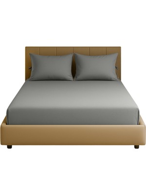 Sabia Soft Touch %100 Pamuk 62 Tel 160X200 cm +37 cm Yüksekliğe Kadar Uygun Çift Kişilik Lastikli Çarşaf Seti Gri