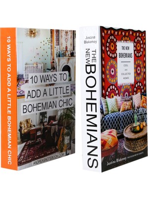 2'li 10WAYS/BOHEMIANS Dekoratif Kitap Kutu