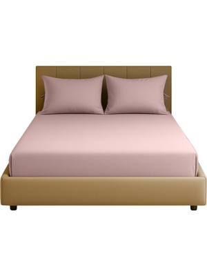 Sabia Soft Touch %100 Pamuk 62 Tel 160X200 cm +37 cm Yüksekliğe Kadar Uygun Çift Kişilik Lastikli Çarşaf Seti Pudra