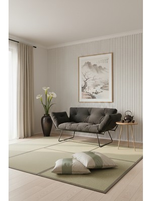 AVYNA Chars Yataklı Ikili Kanepe Çekyat – Mekanizmalı Katlanır Koltuk, Füme | Dayanıklı Metal Iskelet