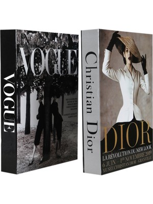 2'li Şapka/vogue Kadınlar Dekoratif Kitap Kutu