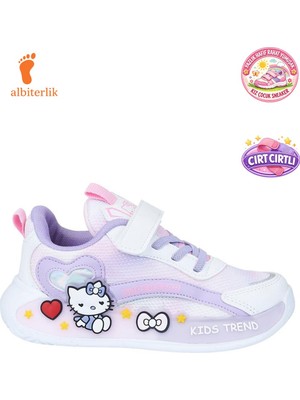 Albishoes Kız Çocuk Yazlık Yumuşak Hafif Rahat Taban Cırt Cırtlı Esnek Sneaker Çocuk Spor Ayakkabı