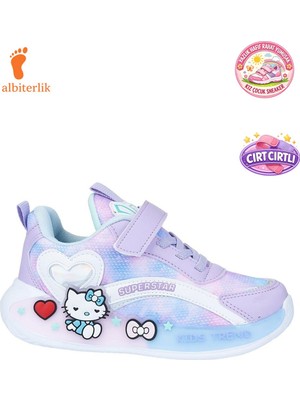 Albishoes Kız Çocuk Yazlık Yumuşak Hafif Rahat Taban Cırt Cırtlı Esnek Sneaker Çocuk Spor Ayakkabı